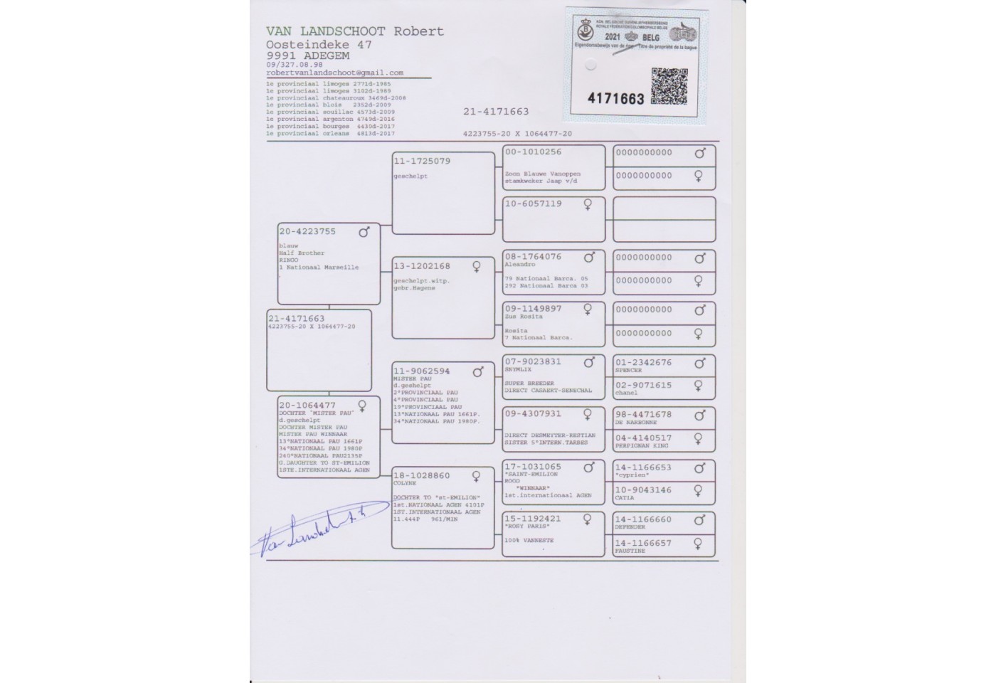 85th place - 4171663-Belg-21 - Van Landschoot Robert